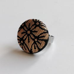 Button Ring Black-gold