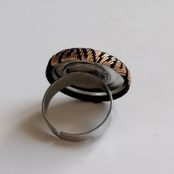 Button Ring Black-gold