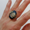 Anello Bottone Bluverde