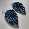 Earrings origami Leaf Flower in big circle