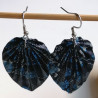 Earrings origami Leaf Flower in big circle