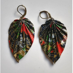 Earrings origami Leaf Mixed...