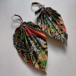 Earrings origami Leaf Mixed colours