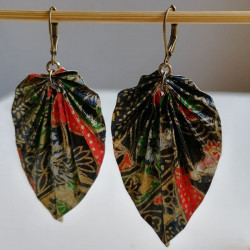 Earrings origami Leaf Mixed colours