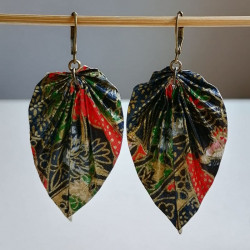 Earrings origami Leaf Mixed colours