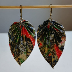 Earrings origami Leaf Mixed colours