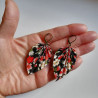 Earrings origami Leaf Cherry blossoms black