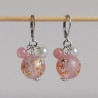 Cherry bead earrings- pink