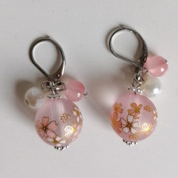 Orecchini perlina Sakura -rosa