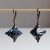 Earrings origami Pyramid indigo