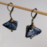 Earrings origami Pyramid indigo