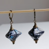 Earrings origami Pyramid indigo