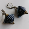 Earrings origami Pyramid indigo