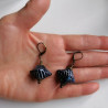 Earrings origami Pyramid indigo