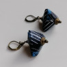 Earrings origami Pyramid indigo