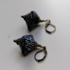 Earrings origami Pyramid indigo