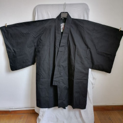 Short Kimono in cotton Black S