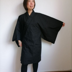 Kimono in cotone corto nero S