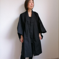 Kimono in cotone corto nero S