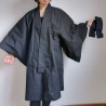 Short Kimono in cotton Black S