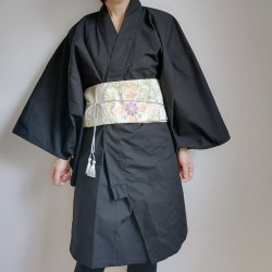 Short Kimono in cotton Black S