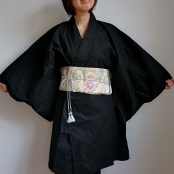 Kimono in cotone corto nero S