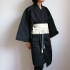 Short Kimono in cotton Black S