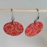 Paper earrings Small Crysanthenum-red