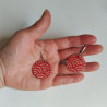 Paper earrings Seigaiha waves -red