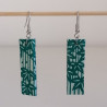 Paper earrings rectangle-blugreen