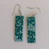 Paper earrings rectangle-blugreen