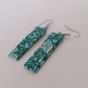 Paper earrings rectangle-blugreen