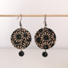 Paper earrings Chrysanthenum black