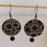 Paper earrings Chrysanthenum black