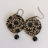 Paper earrings Chrysanthenum black