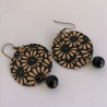 Paper earrings Chrysanthenum black