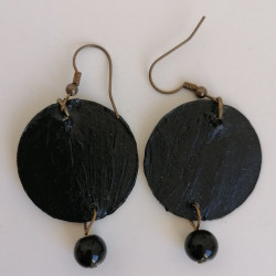 Paper earrings Chrysanthenum black