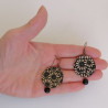 Paper earrings Chrysanthenum black