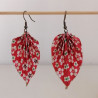 Earrings origami Leaf Plum