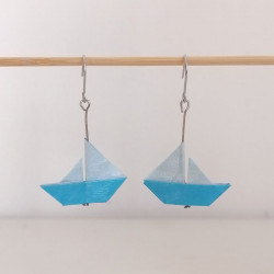 Origami earrings Sailboat