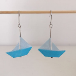 Origami earrings Sailboat