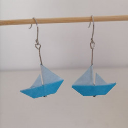 Origami earrings Sailboat