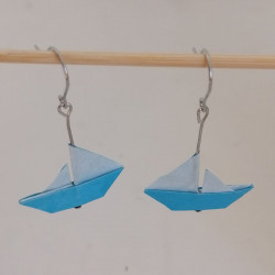 Origami earrings Sailboat