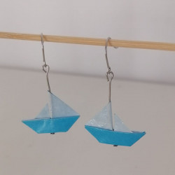 Origami earrings Sailboat