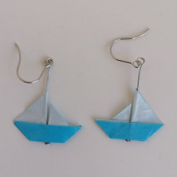 Origami earrings Sailboat