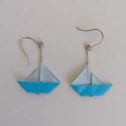 Origami earrings Sailboat