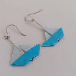 Origami earrings Sailboat