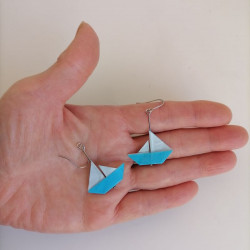 Origami earrings Sailboat