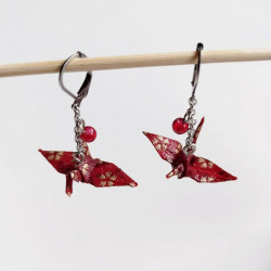 Origami crane Long earrings...