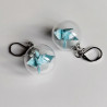 Earrings Crane in glassball -waterblue